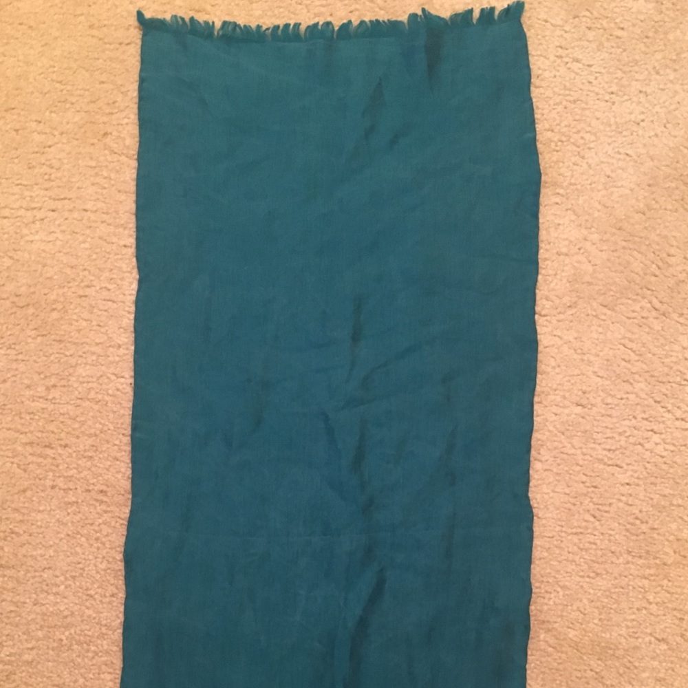 Sacha Oblong Silk Teal Green Scarf